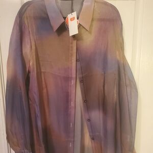 Cider Multicolor Sheer Blouse